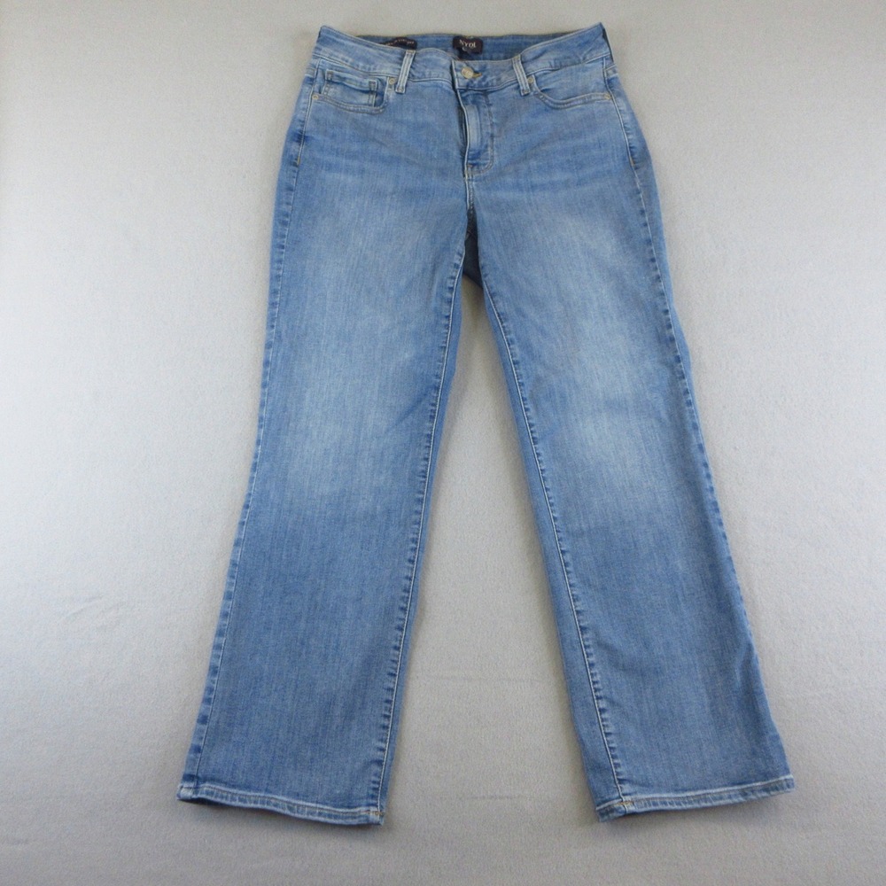 NYDJ Jeans Womens 6 Marilyn Straight Blue Lift Tuck Stretch Denim Medium Wash